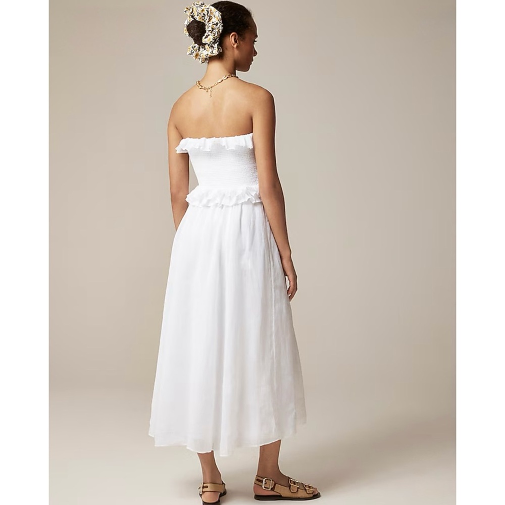 NWT J. Crew Ravenna Dress Maxi Ramie White - Picture 8 of 8